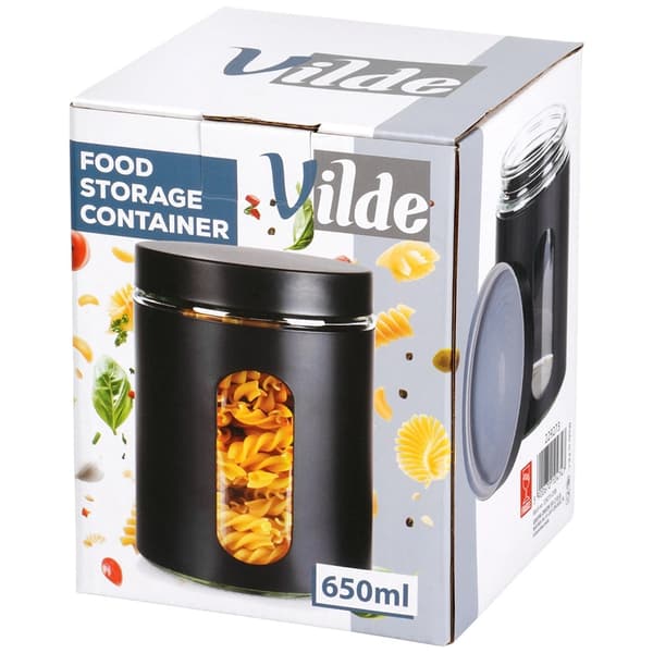 Glasbehållare för matförvaring, lufttät, 650 ml