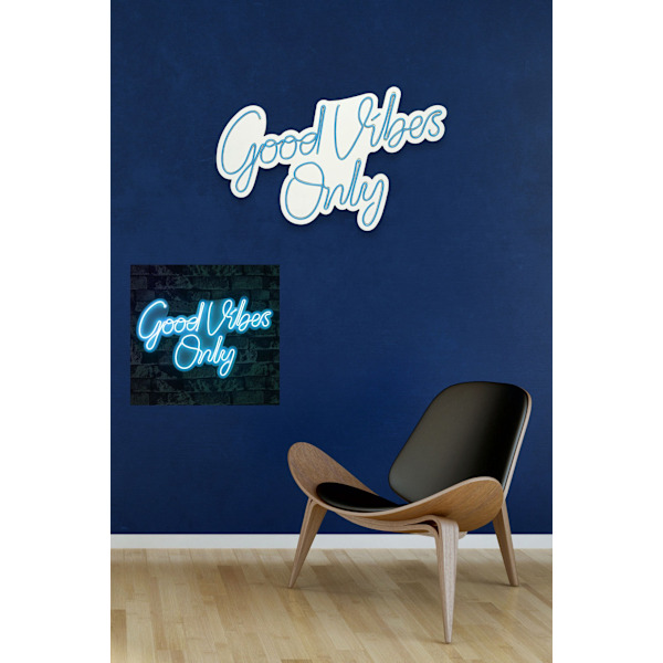 Dekorativ Plastic Led-belysning Good Vibes Only 2 - Blå