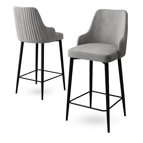 Barstolsset (2 delar) Enox - Grå, Svart