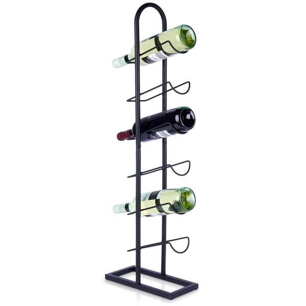 Vinreol til 6 flasker i sort metal og LOFT stil