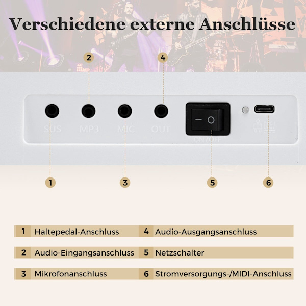 61-tangenters foldbart elektronisk keyboard med MIDI og split