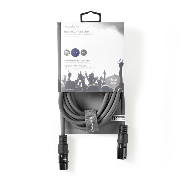 Balanceret Audio kabel | XLR 3-Pin Han | XLR 3-Pin Hun | Nikkelp