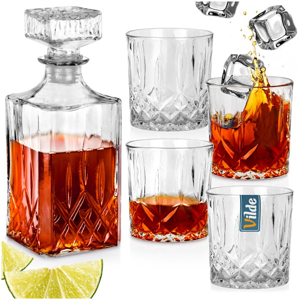 Dekantteri ja viskilasit lasit 900 ml + 4x300 ml 5 kpl.