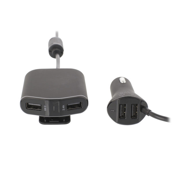 Biloplader 4-Udgange 9.6 A USB Sort
