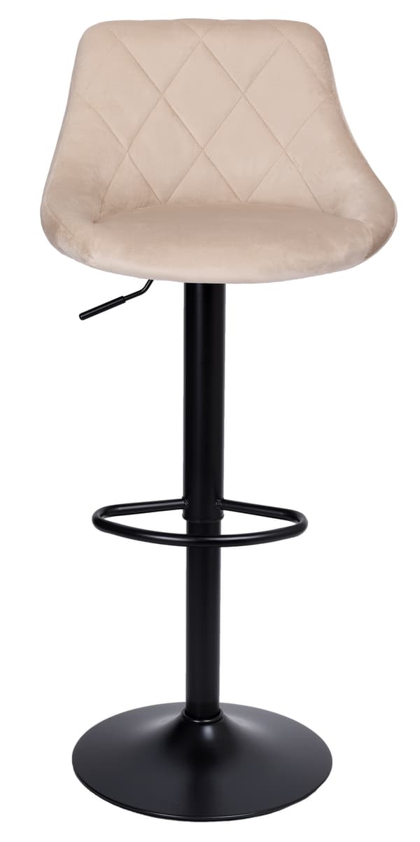 Barstol i sammet, justerbar höjd, beige