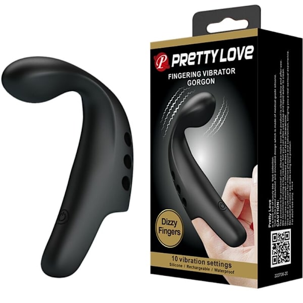 Pretty Love - Svart Gorgon Vibrator Fingerborg