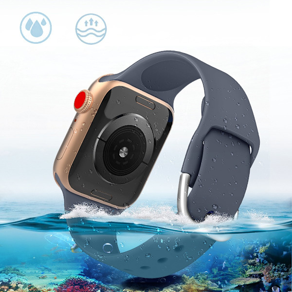Silikonrem APS gul för Apple Watch 2-9/SE 38/40/41mm