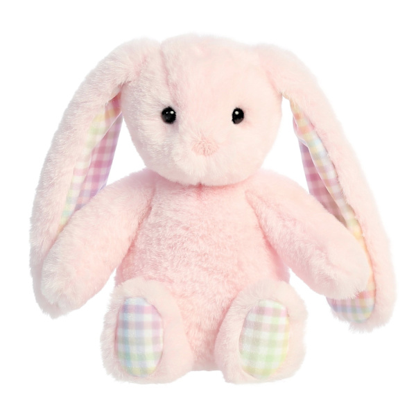 Rainbow Gingham-pehmolelu, vaaleanpunainen, 18 cm