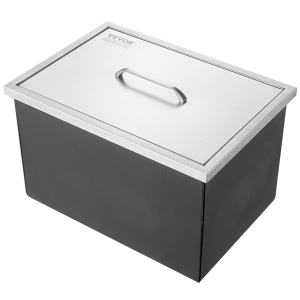 Drop-in kylbox, rostfritt stål, 32 qt, lock, avlopp