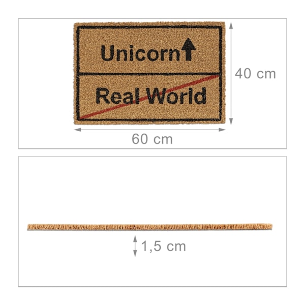 Dørmåtte kokosfiber Unicorn/Real World