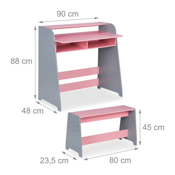 Höjdjusterbart bord och bänk för barn