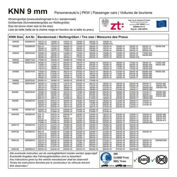 Lumiketjut 9mm KNN50