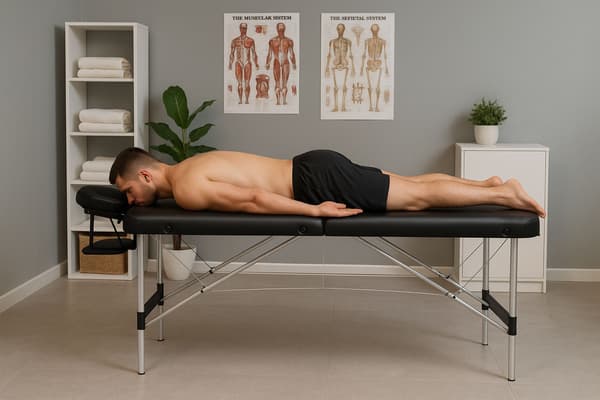 Aluminium 3-delt foldbart massagebord med taske
