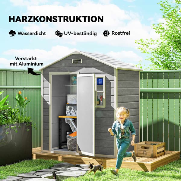 Utomhusförråd, 1,9 m², låsbar dörr, sluttande tak