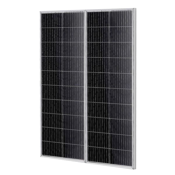 200W monokrystallinsk solpanelsæt, 12V, 2 paneler, controller