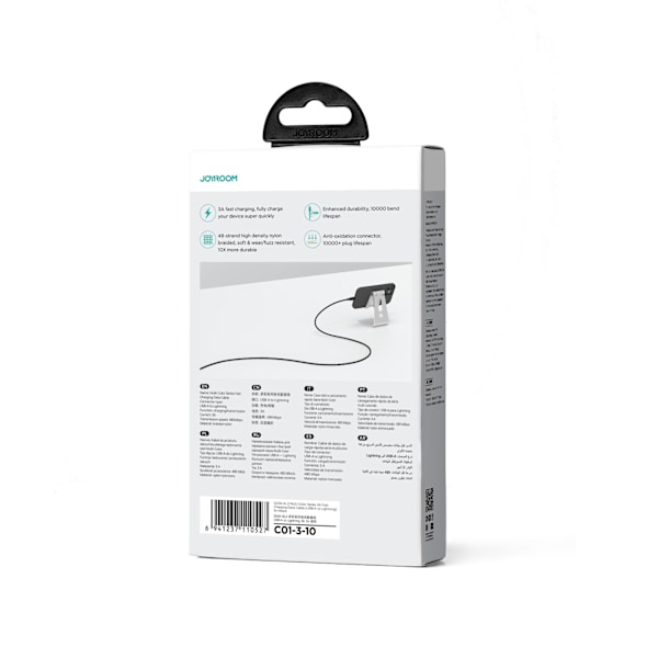 iPhone Multi-Color Series USB-A kaapeli - Lightning 3A 1m musta