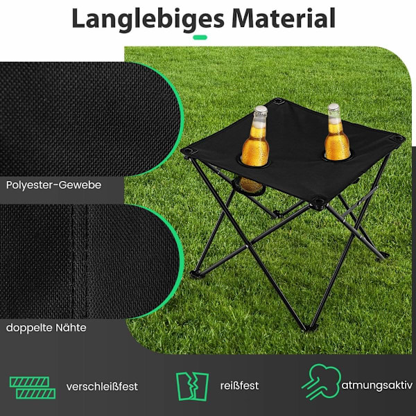 Overdimensionerede campingstole med bord & 2 drinksholdere & opbevaringspose foldestole