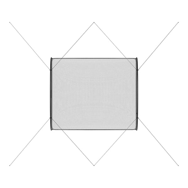 Basebollslagnät, 30 x 3,2 x 2,1 m, öppning för pitching
