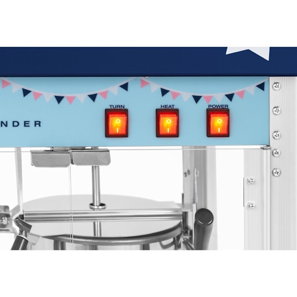 Maskinautomatisk retro popcornpopper TEFLON 1600 W 5-6 kg/h - blå