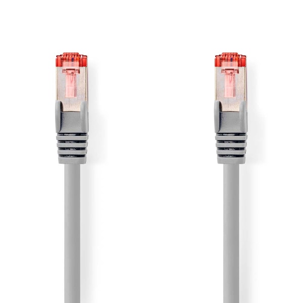 Kat 6 kabel | RJ45 Han | RJ45 Han | S/FTP | 0.50 m | Runde | LSZH | Grå | Label