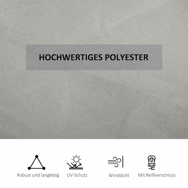 4 sidopaneler för 3x3 m paviljongsidoväggar med krokar, polyester ljusgrå, idealisk för trädgårdspaviljong & partytält 302 x 205 cm
