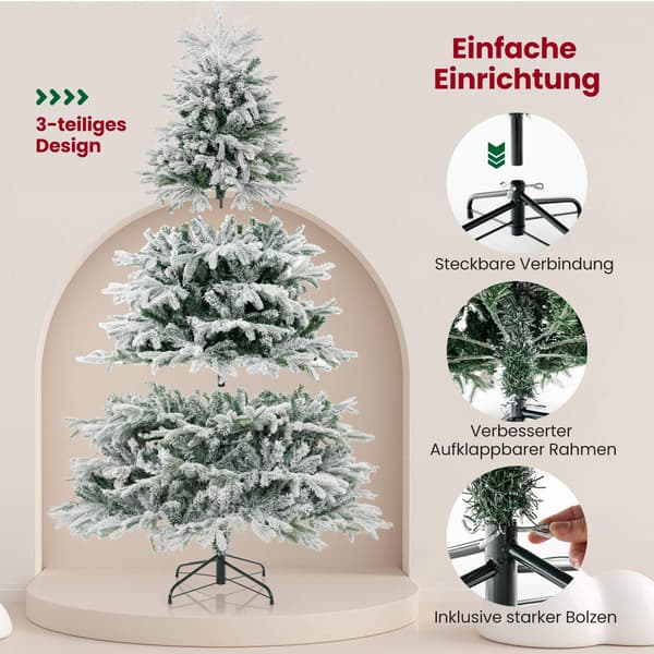 210 cm tekokuusi lumella ja 450 LEDillä