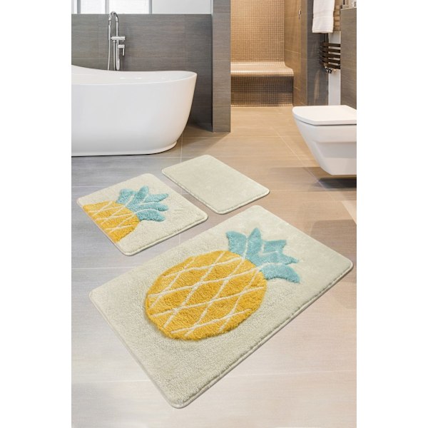 Akryl Badmatta Set (3 delar) Ananas