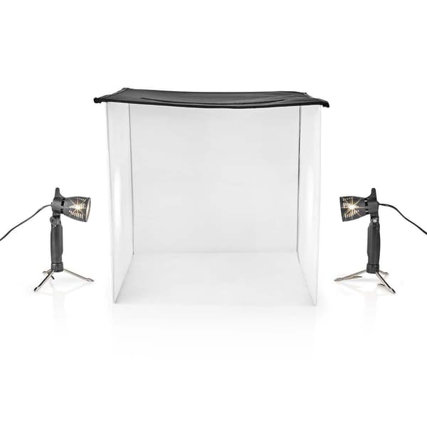 Foto Studio Kit | 400 lm | Vikbar | Bakgrunder ingår | Resväska ingår | Svart