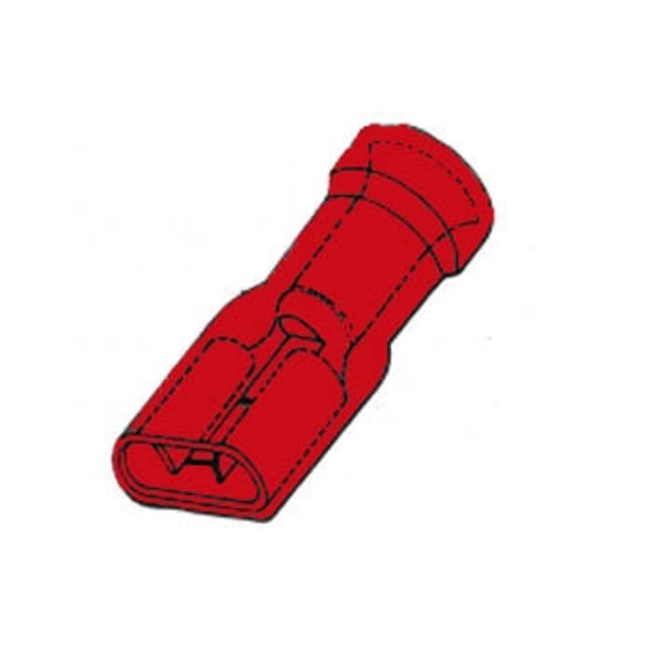 Eristetty naarasliitin 6,4 mm punainen