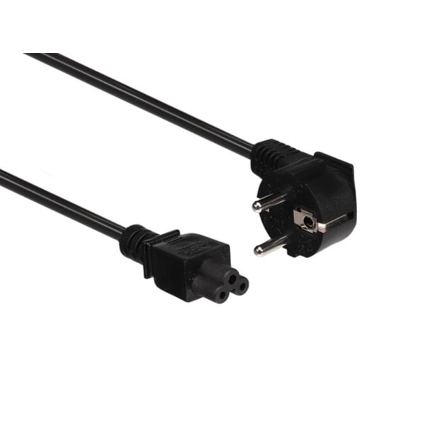 Netledning Sort Cee 7/7 90° + C5 L=1,8 M H05Vv-F 3G0,75 Mm²