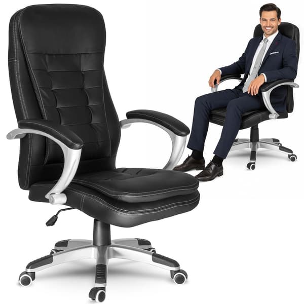 Ergonomisk sort kontorstol med justerbar højde