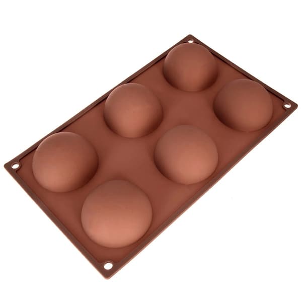 Silikone halvkugleform, brun, 28x16,5x3 cm