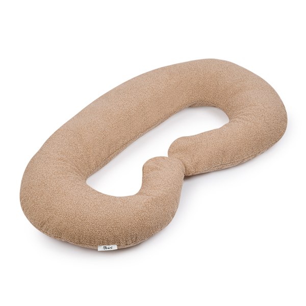 C-formet graviditetspude - Teddy kollektion - mørk beige
