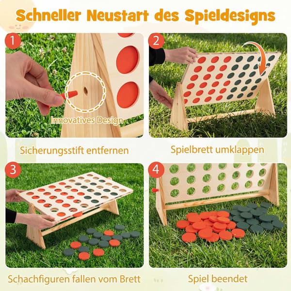 Jumbo träspel Connect 4 med 42 bitar