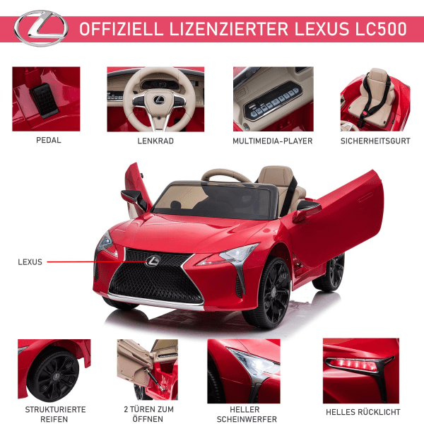 Lastenauto Virallisesti Lisensoitu Lexus Lc500 Sähköauto, 2.4G K