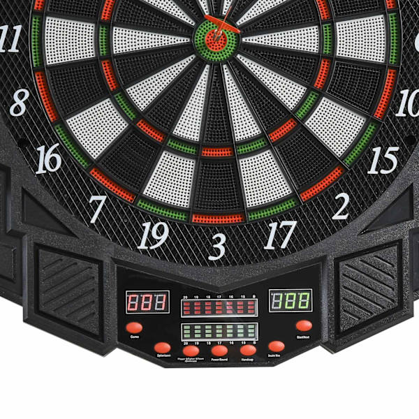 Elektronisk Dartskive Med Dør Inkl. 4 Led 216 Spil 12 Pile Op Til 8 Spillere Abs + Pp 49 X 54,6 X 5,5 Cm.