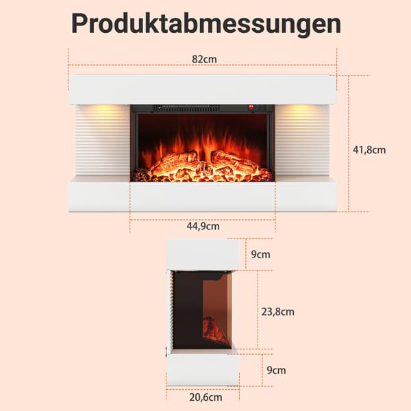 Sähköinen seinätakka lämmittimellä ja LED-valoilla