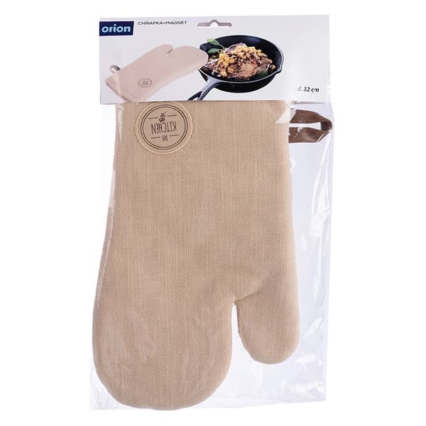 Bomuldsovnhandske med magnet, brun, 32 cm