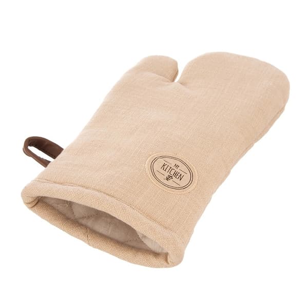 Bomullsugnsvante med magnet, beige, 32 cm
