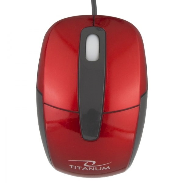Titanum Barracuda 3D trådbunden optisk mus usb röd Svart, Röd