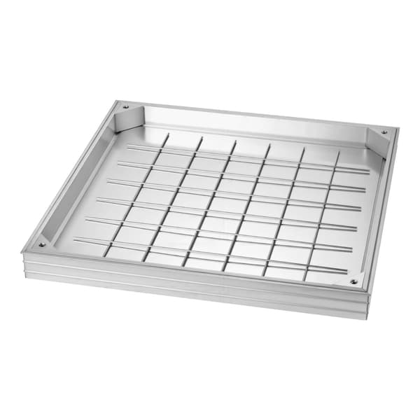 Brunnslock med ram, 600x600mm infälld aluminium
