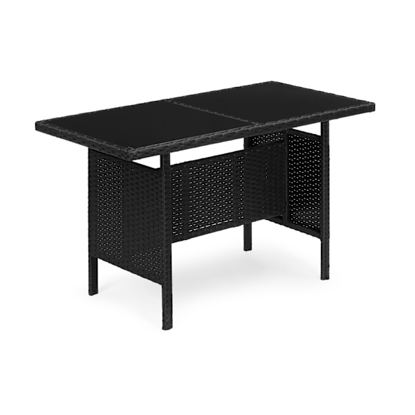 Havemøbelsæt med rattanlignende finish – bænk, bord, stole Sort MultiGarden