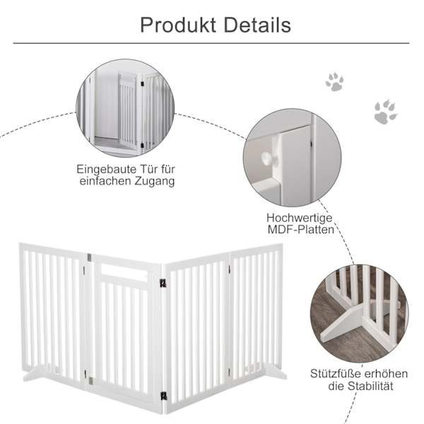 Stair Gate Kokoontaittuva Ei Porausesteitä Portti Suojaportti 4 Kpl Vapaasti Seisova 2 Tukijalalla Valkoinen 81 Cm