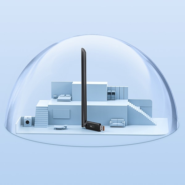 Ekstern USB WiFi 2.4GHz 150Mb/s netværkskort med 6dBi antenne, sort
