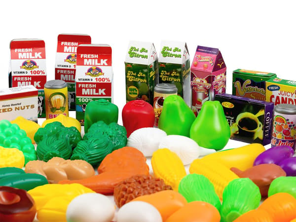 Plastfruktgrönsaker till köket 120 st