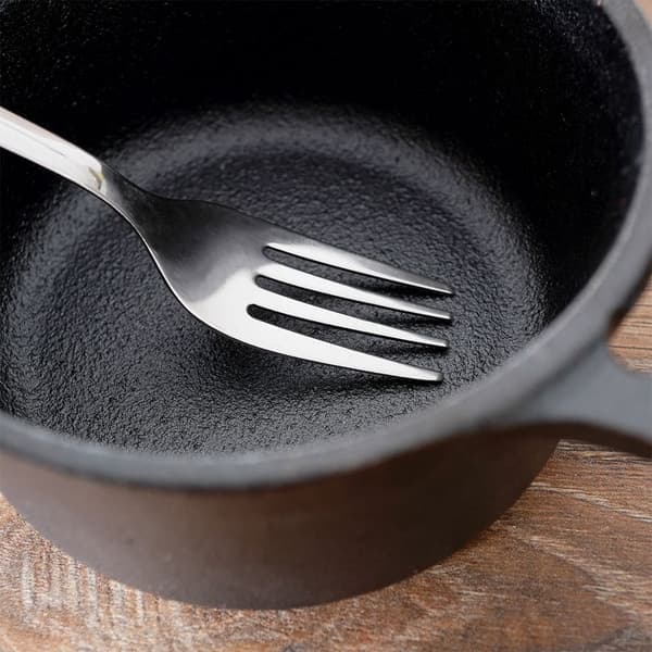 Seks dessertgafler i rustfrit stål til elegant borddækning