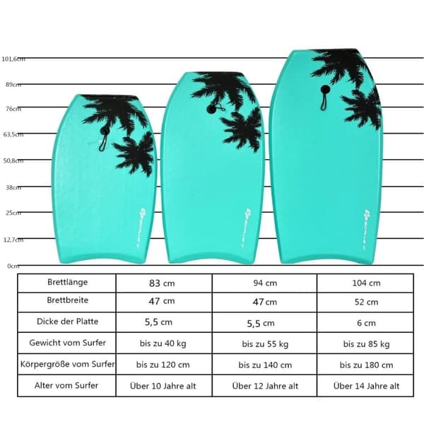 Bodyboard Surfbräda Sup-Board Simbräda Simbräda 94 x 47 x 5,5 cm Grön