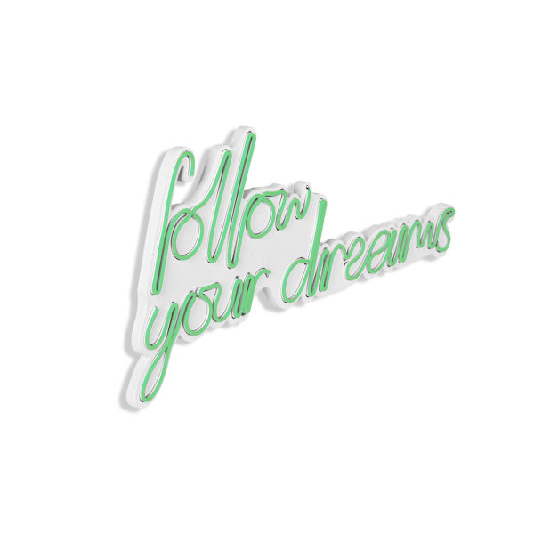 Dekorativ Plast Led-belysning Follow Your Dreams - Grön