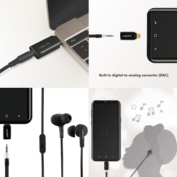USB-C 3,5 mm lydadapter med DAC