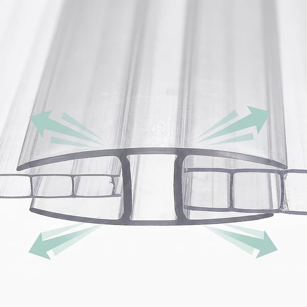 Polycarbonat drivhuspaneler, 10-pak, 121x60,5 cm
